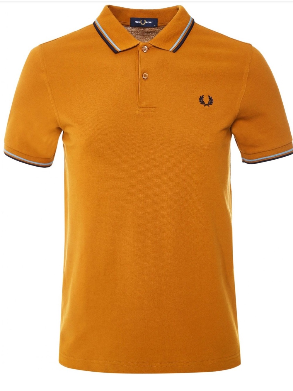 Fred Perry Caramel Brown Orange 100% Cotton Twin Tipped Preppy Polo Shirt Sz XL